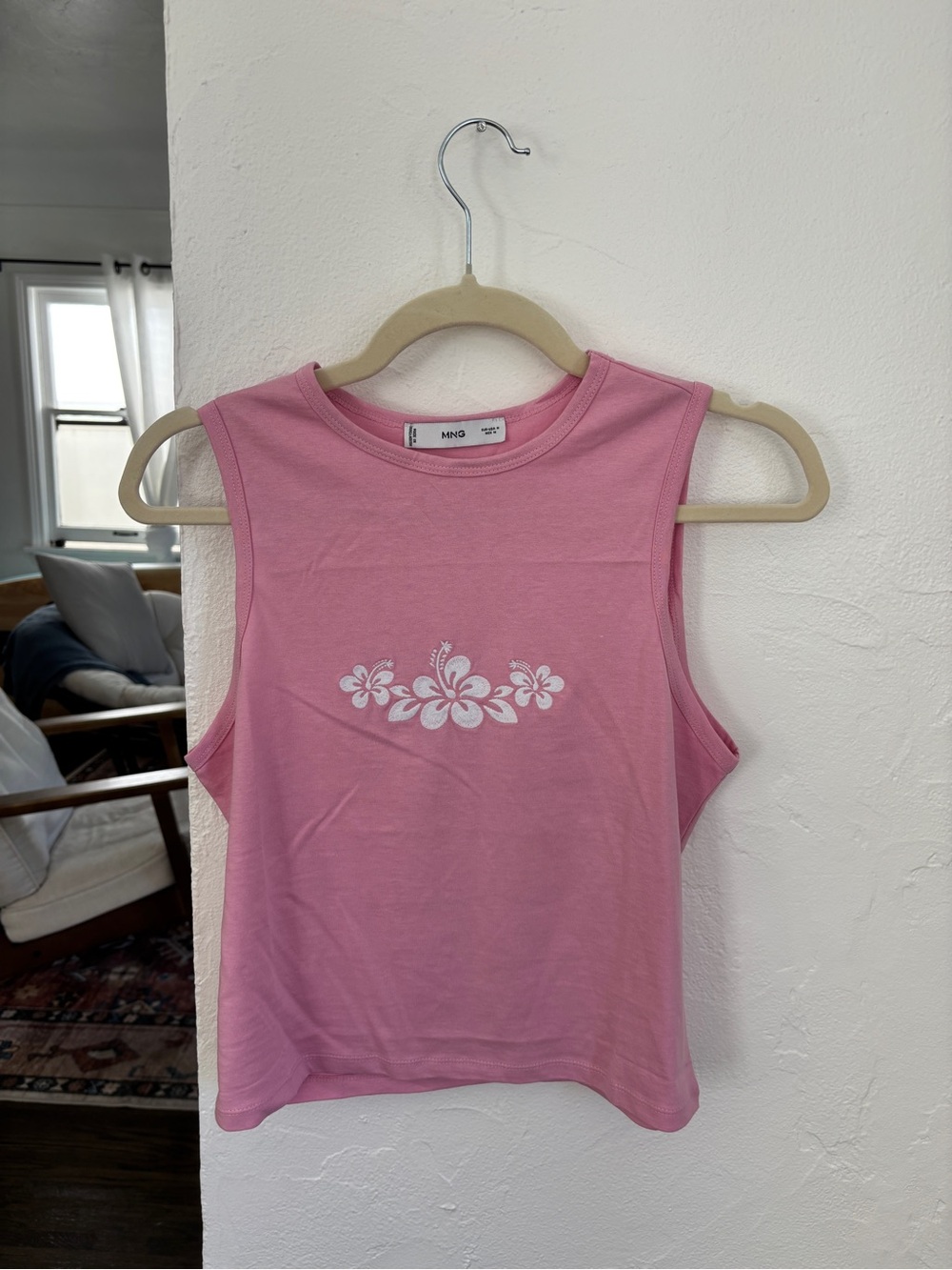 Mango Pink hibiscus tank
